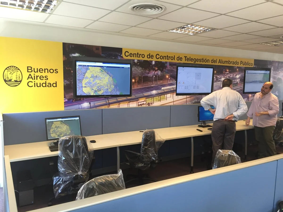 Public lighting remote management control center of the City of Buenos Aires